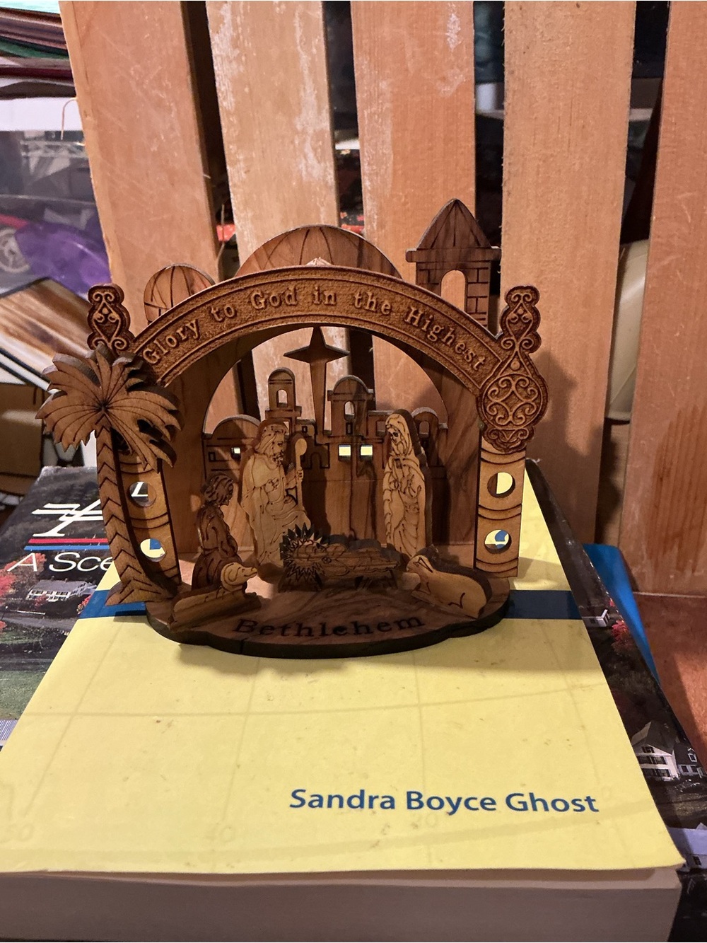 Olive wood nativity set
